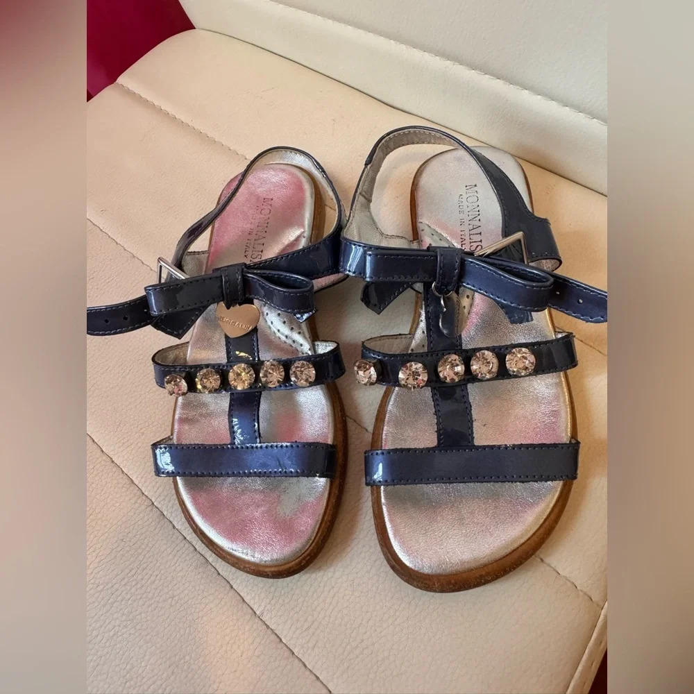 Sandals Girl Monnalisa Italy Leather size 28 us 11